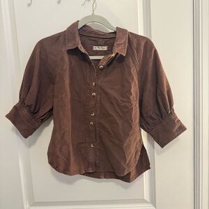 Free People Short Sleeve Button Up